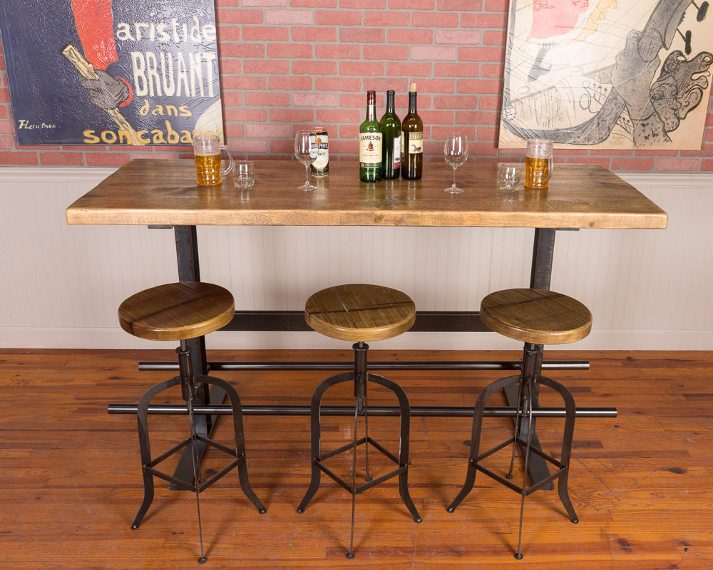 Napa East Collection Industrial Iron and Reclaimed Wood Pub Table